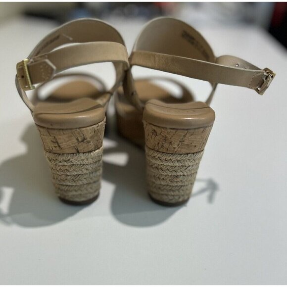 UGG Elena Horchata Leather Slingback Wedge Sandal US 9.5 Neutral Capsule Beach - Picture 4 of 8